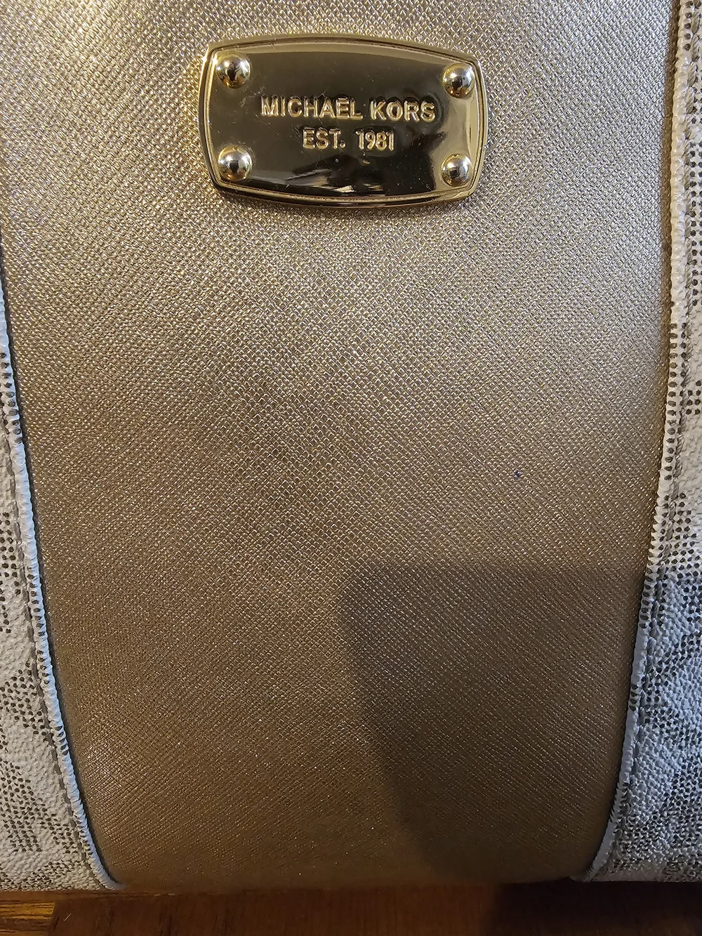 Michael Kors Metallic Ivory Crossbody Bag